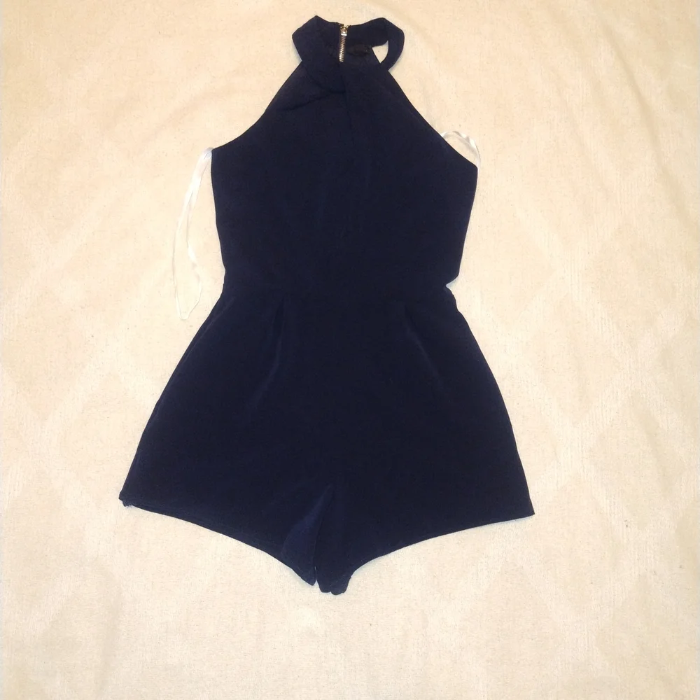 NBD Navy Halter Romper - Picture 2 of 5